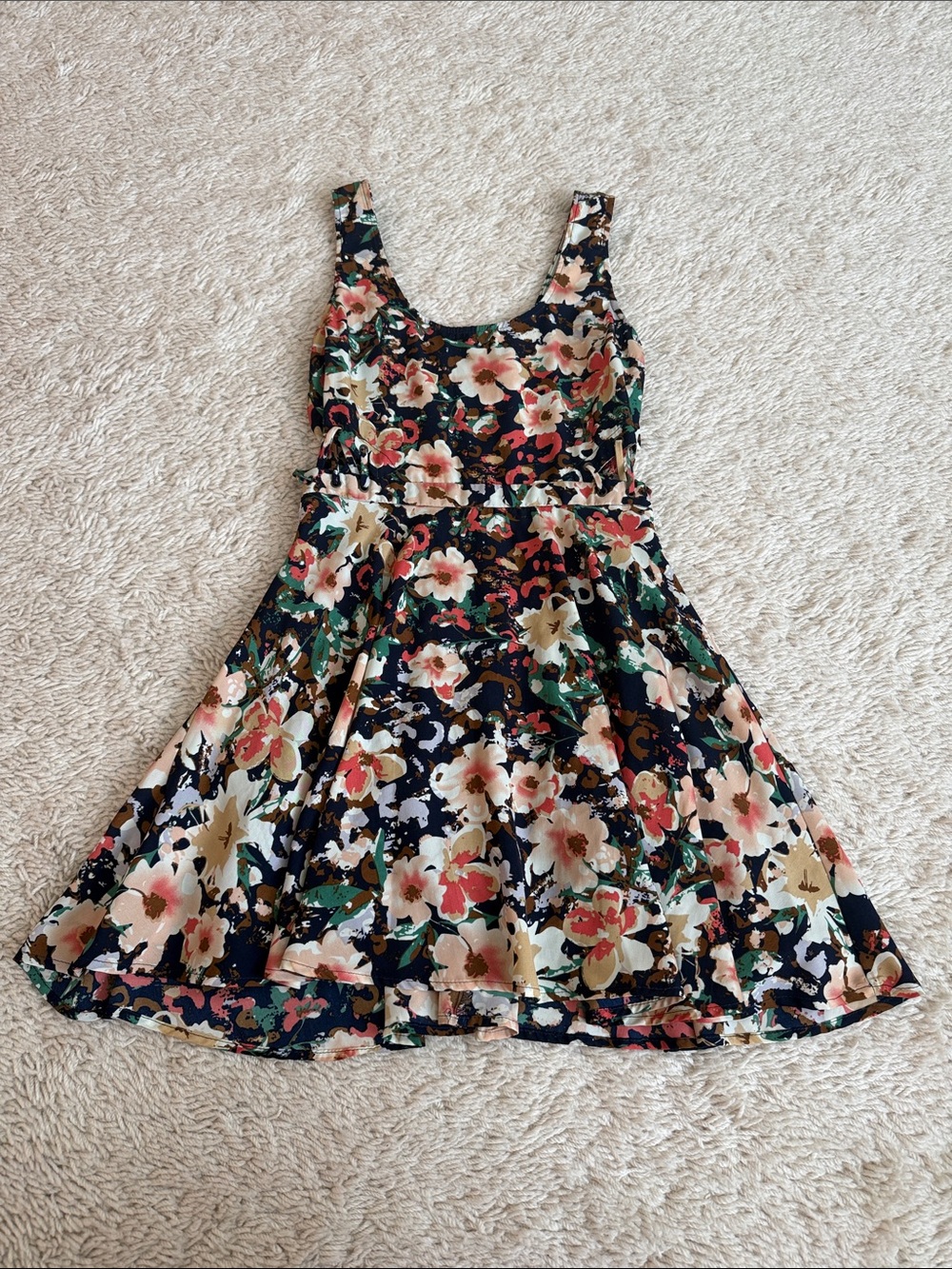 Lucca Couture Navy Floral Fit-and-Flare Dress
